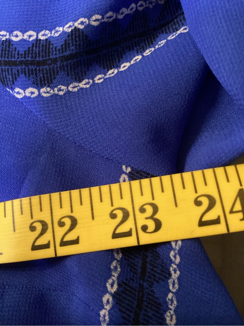 Catherines Plus Size 22/24 2X Blue Printed Tie-Neck Peasant Tunic - Picture 7 of 7